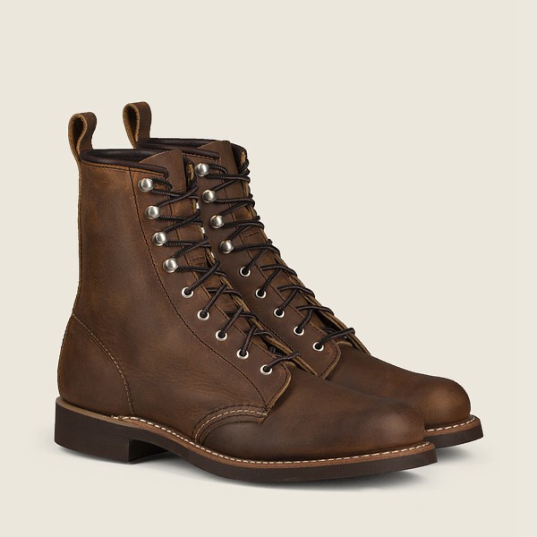 Botas Red Wing Heritage Mujer Marrom - Silversmith - Short Rough & Tough Cuero - 589-WOYCEJ